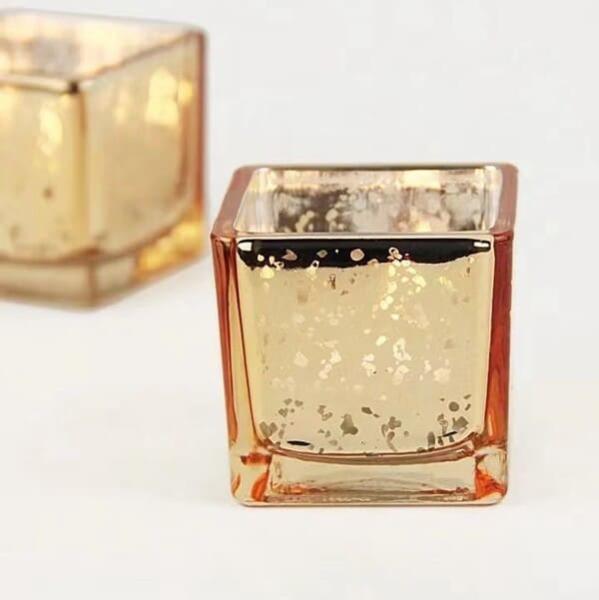 Votive Colorful Tea Light Holders Square Mercury Colored Tea Light Candle
