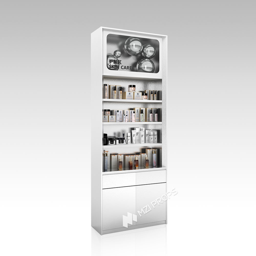 YZoS-U4 900*60*540 Full-Edge Light Box Skincare Display Cabinet with Top Hinges