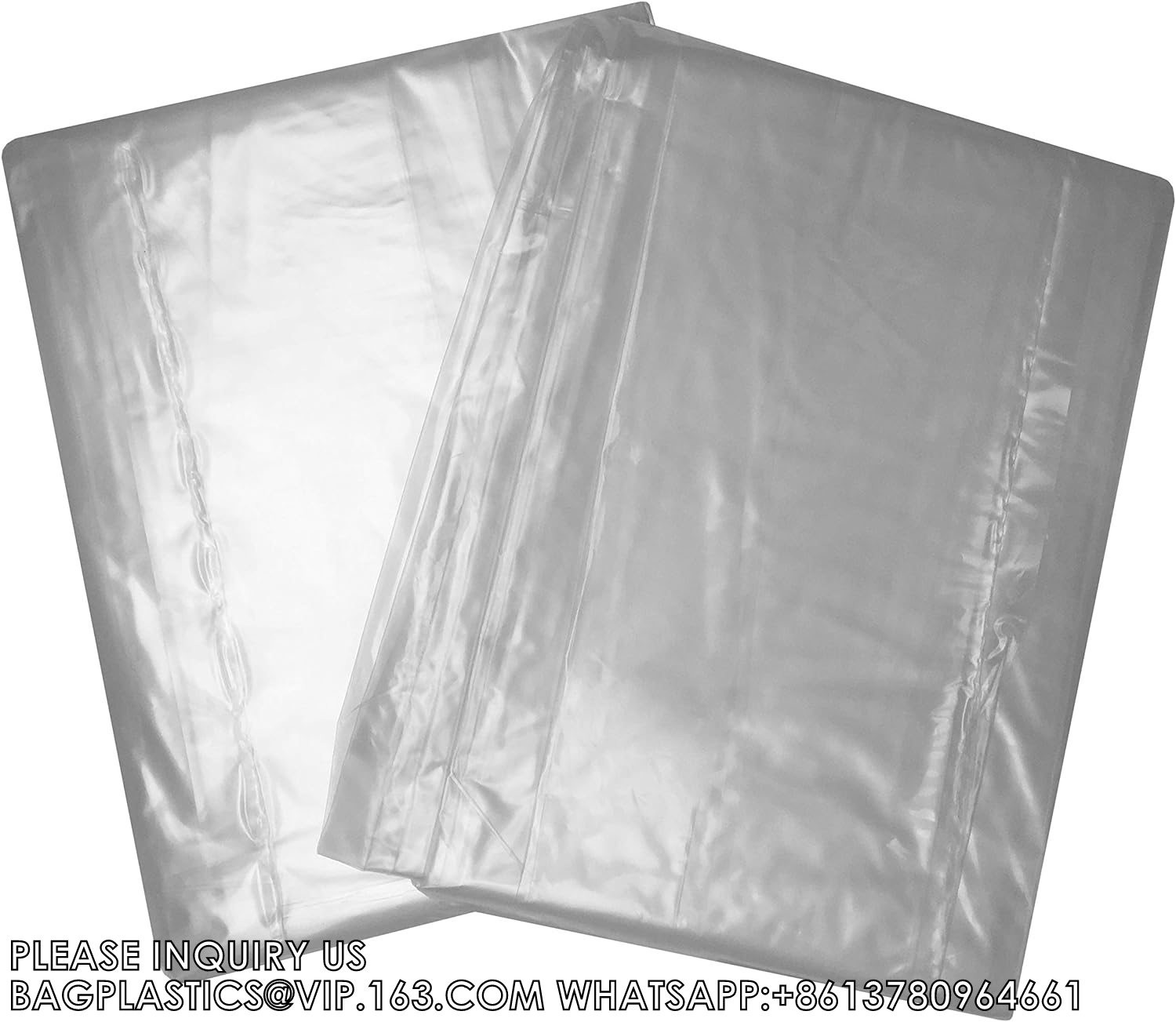 King Mattress Poly Covers, 76 X 15 X 104 Inch, 2 Pack Heavy Duty Pe Clear Plastic Storage Bag Full Spring