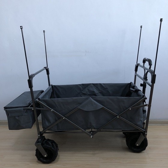 PVC Fabric Large Collapsible Wagon Utility Portable Beach Wagon With Cover Red