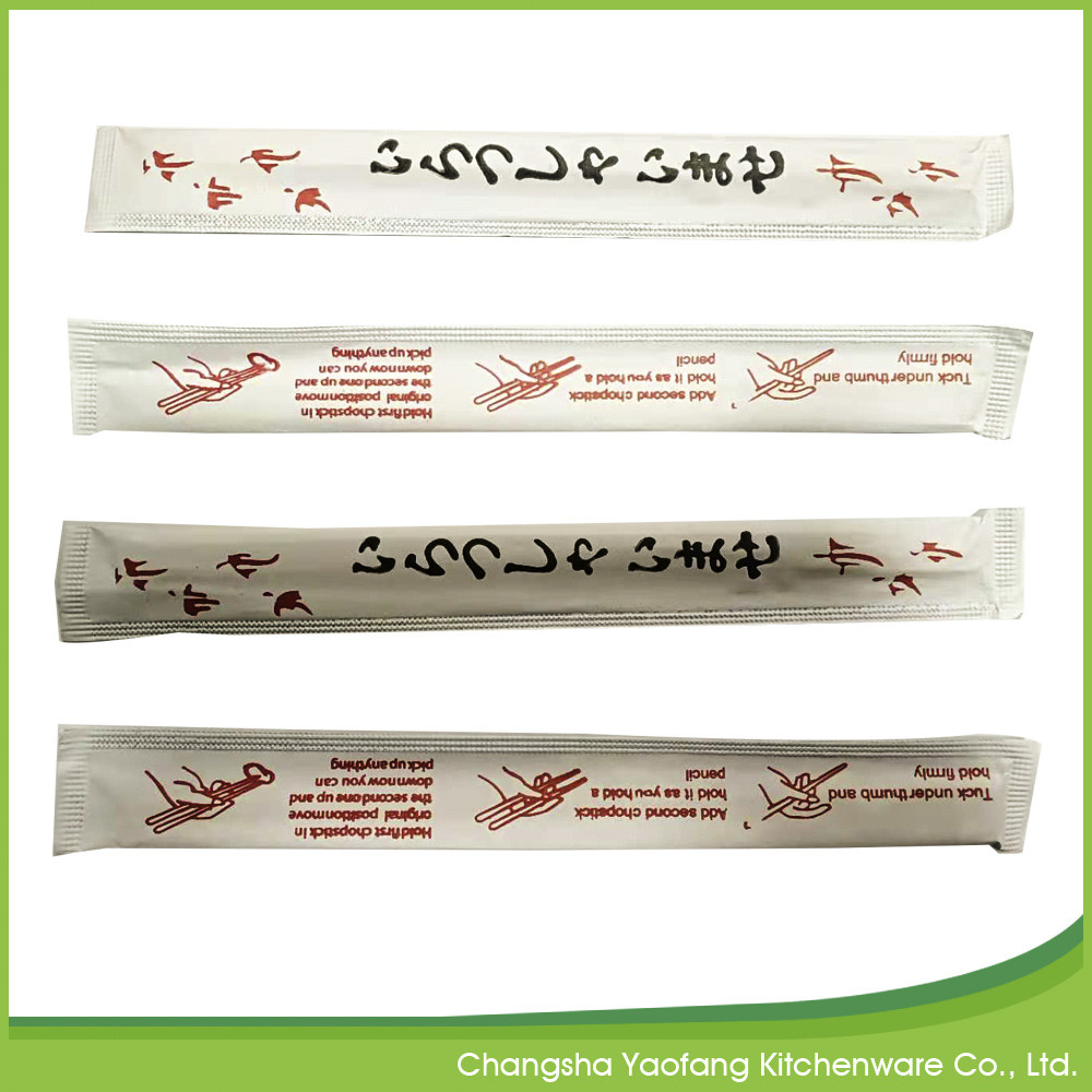 Twins Japanese Style Disposable Bamboo Chopsticks Paper Seal For Sushi