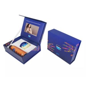 Customized print gift box with tft screen video card digital lcd brochure