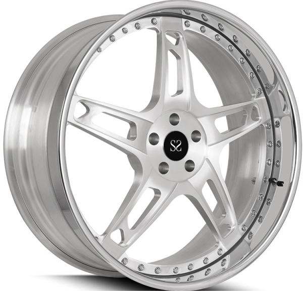 Polished Lip Gloss Black Disc BMW Forged Wheels Alloy Rims 2PC For 21X11.5 And