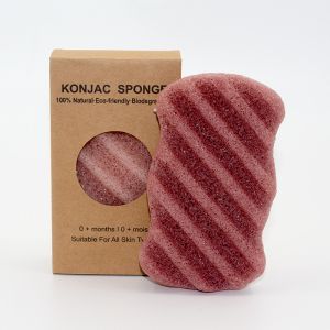  OEM Wave Red Clay Konjac Sponge Charcoal Exfoliating Puff For Face Manufactures