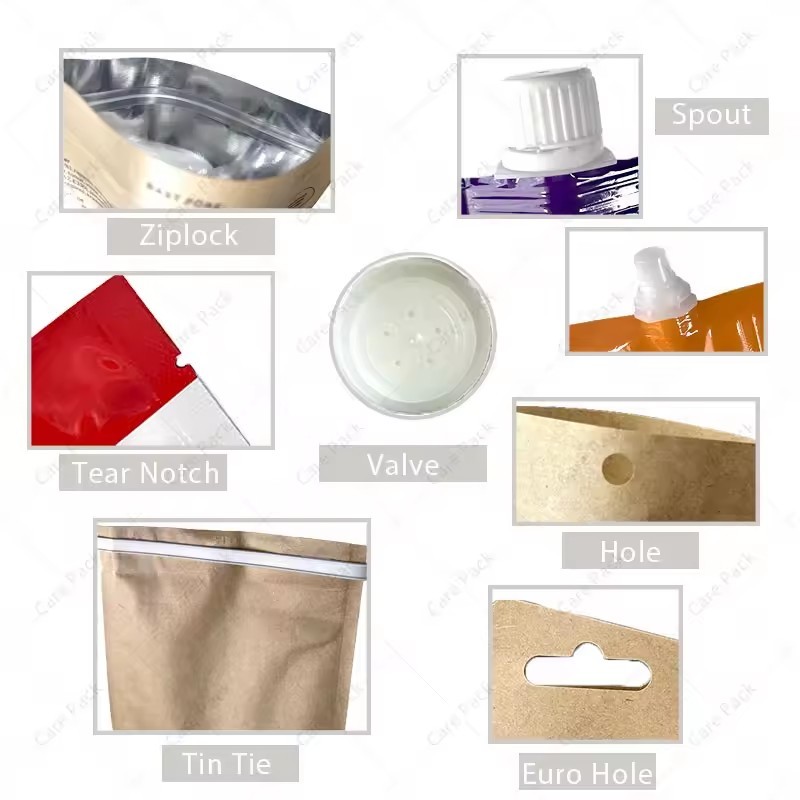 Custom Printed Food Grade Bright Zipper Moisture Proof Self-Standing Candy Zipper Packaging Plastic Bags