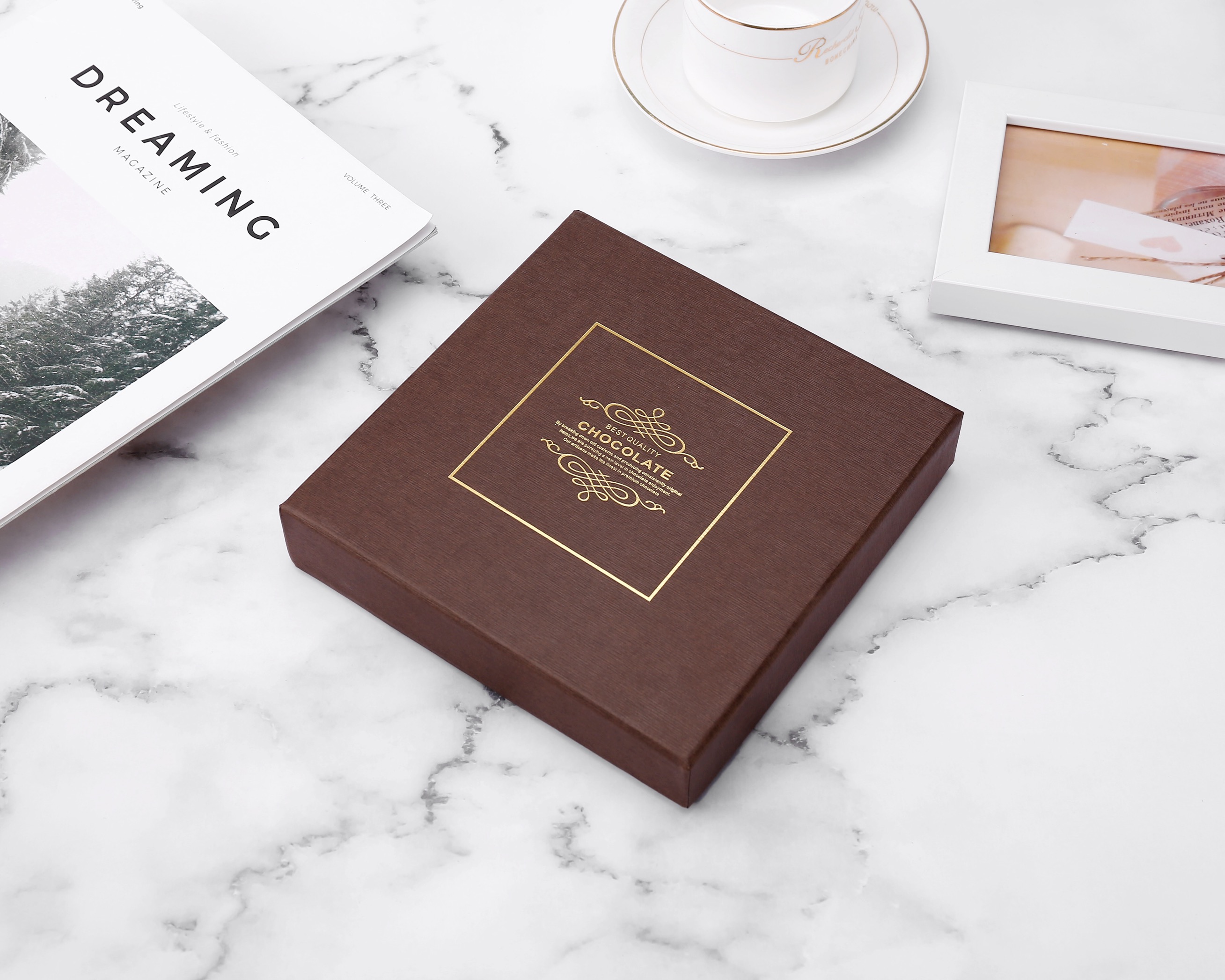 Chocolate gift packaging box with dividers and Custom Pantone Design