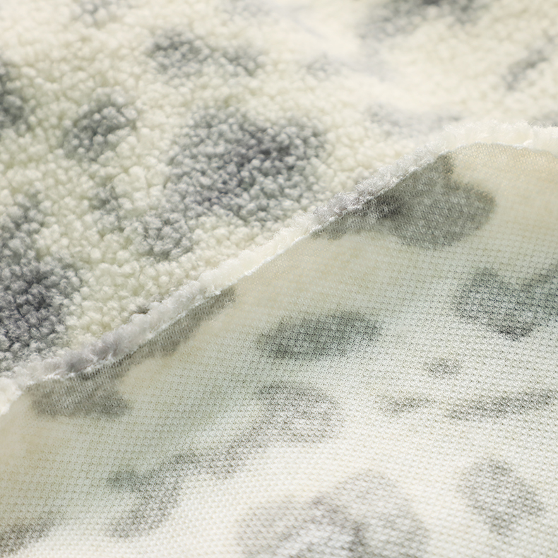 100% Polyester Printed Sherpa Fleece Fabric 150D 288F 300gsm For Bags Chair Pajams