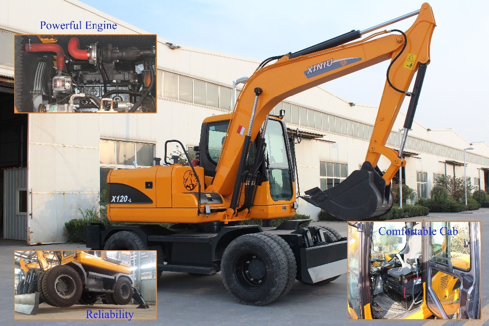 Reliable Mini Wheel Excavator With Attachments Good Dissipation Effect