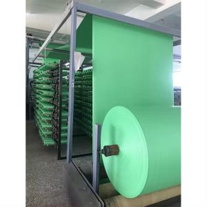 Stripe Polypropylene Woven Fabric , Plastic PP Woven Sack Fabric Roll