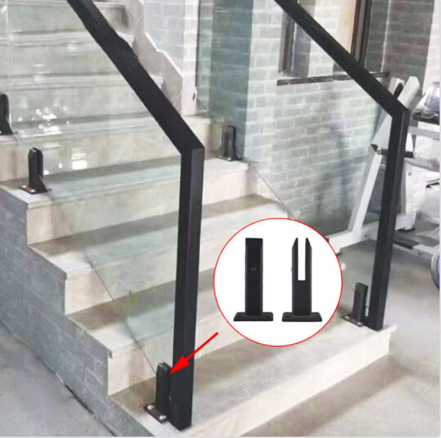 Sanding Metal Frame Handrail Glass Balustrade With High Durability Weather Resistance