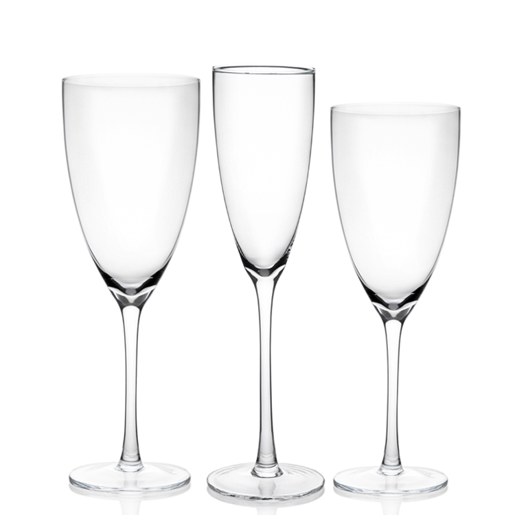 OEM Service Handmade Wine Drinking Glasses Modern Style Clear Wine Glass Set