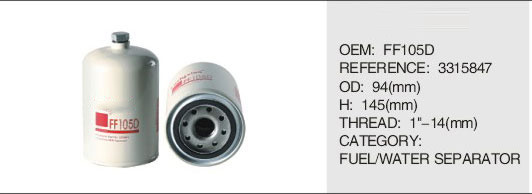 Factory Direct Selling White Fuel Filter For ff105D
