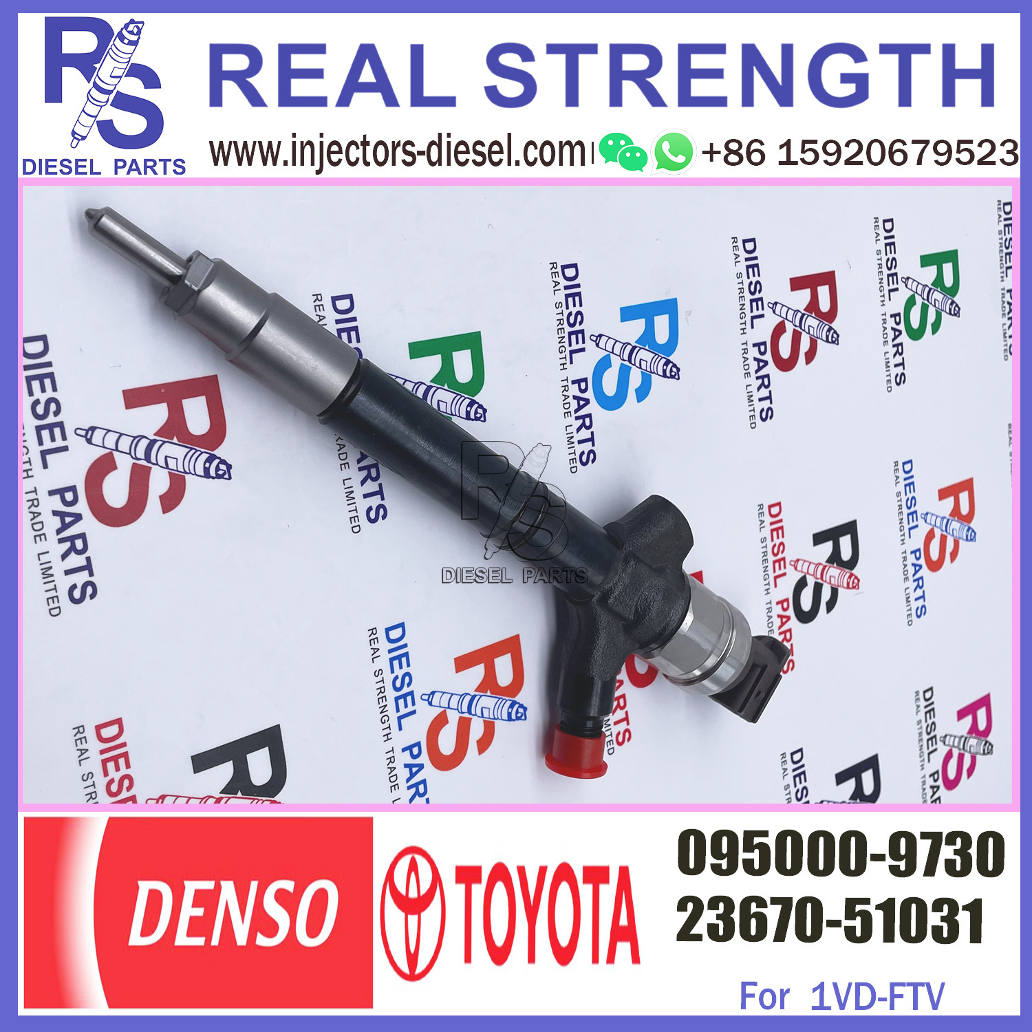 Diesel diesel fuel injector 095000-9730 for OE 23670-51031 1VD-FTV Diesel Engine