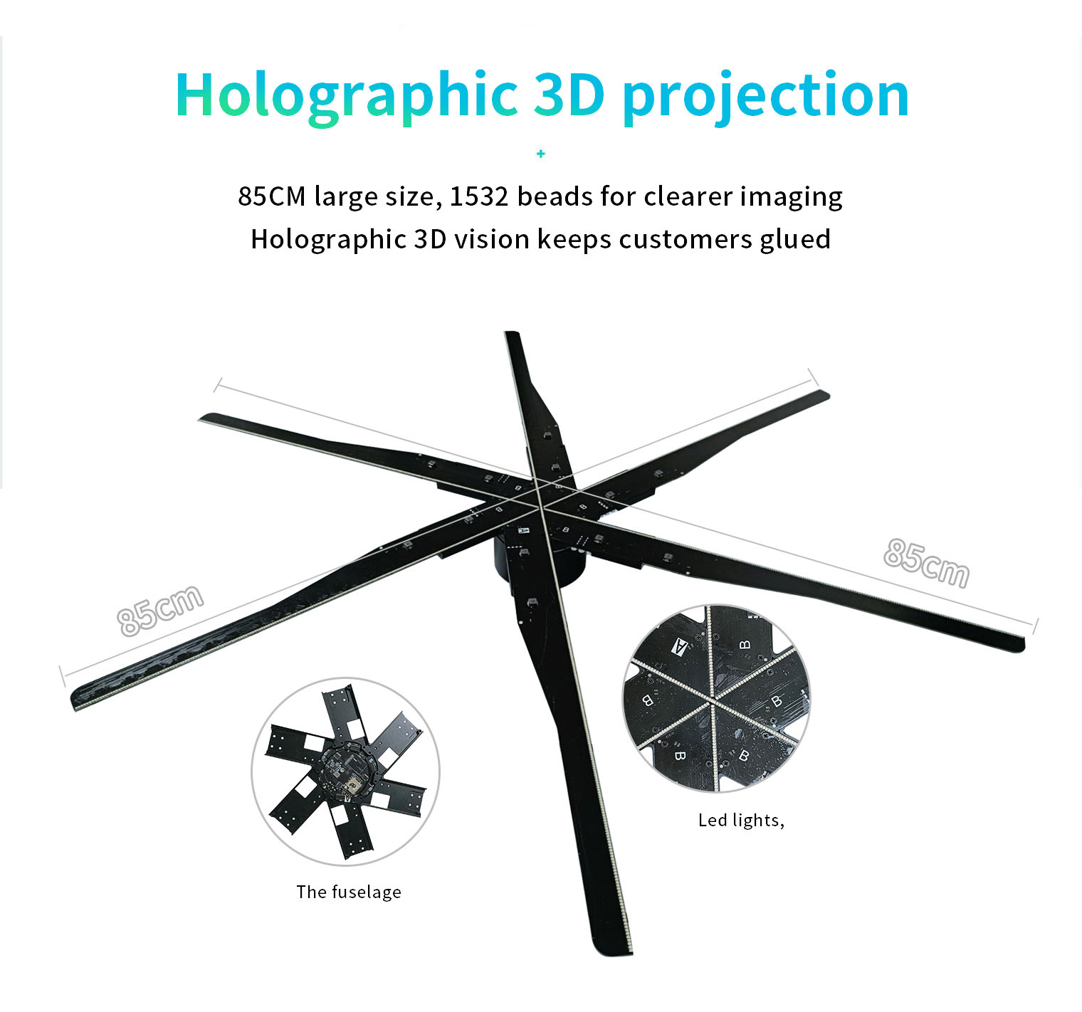 3D Hologram Display with Outdoor Advertising and 10ms Response Time Holographic Fans