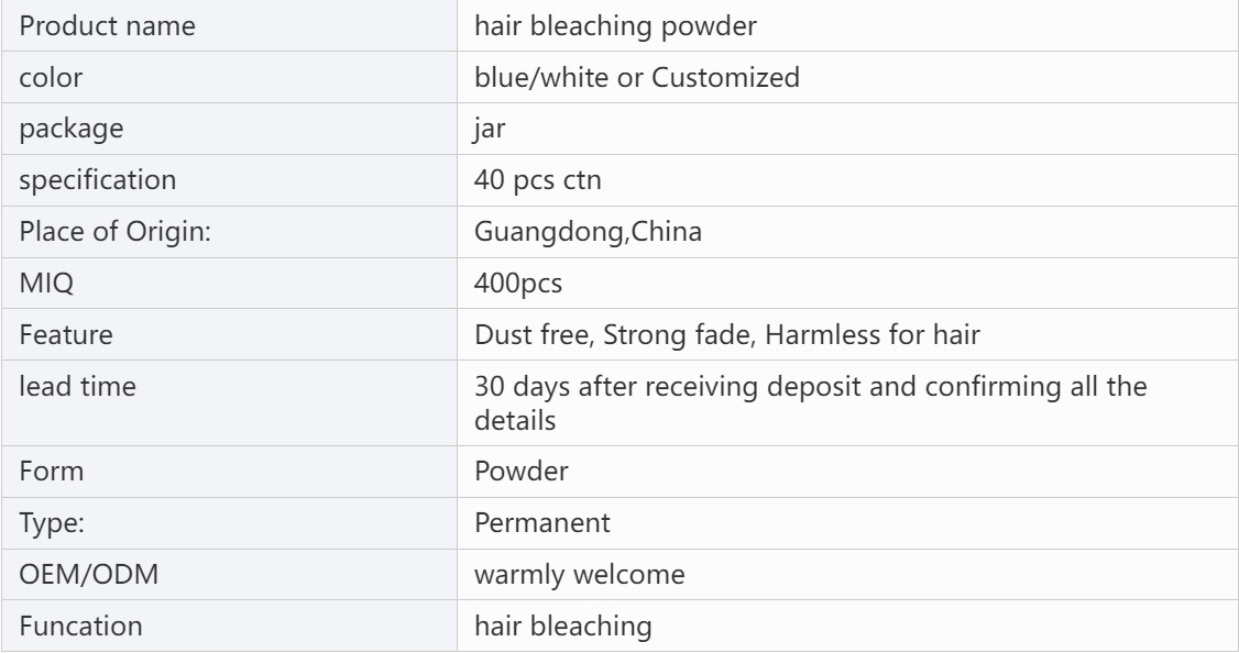 Customizable Hair Bleaching Powder for Salon with Private Label Services