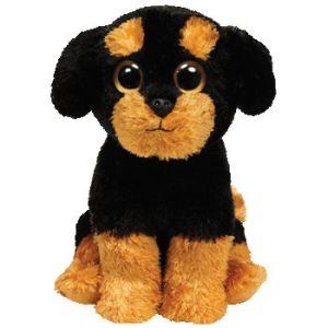 Sitting Pose Brown and Black Dog Plush Toys