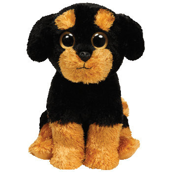 Quality Sitting Pose Brown and Black Dog Plush Toys for sale