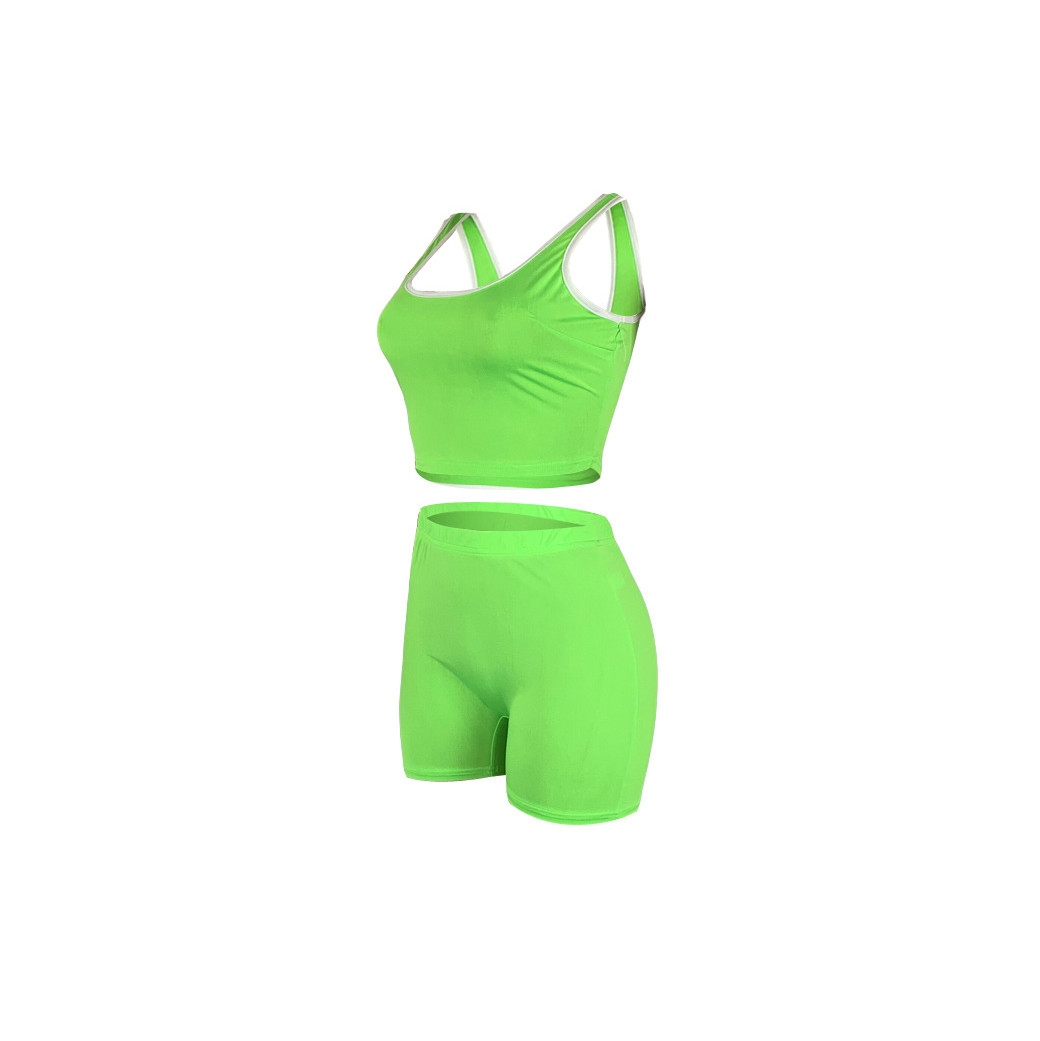 Pure Color Spring & Summer Sexy Sleeveless Vest Shorts Set 13 Colors