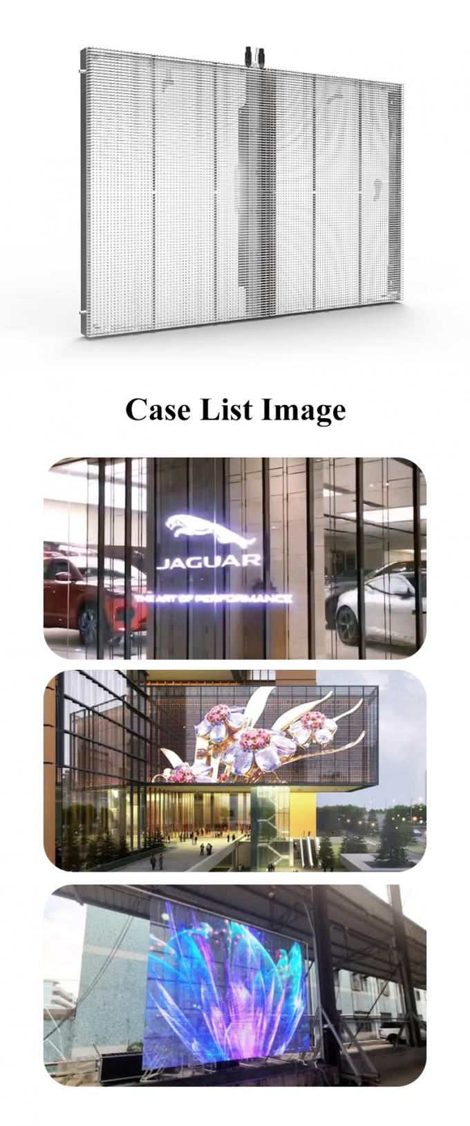 P3.9-7.8Q50T Transparent Glass LED Screen Window Wall 0
