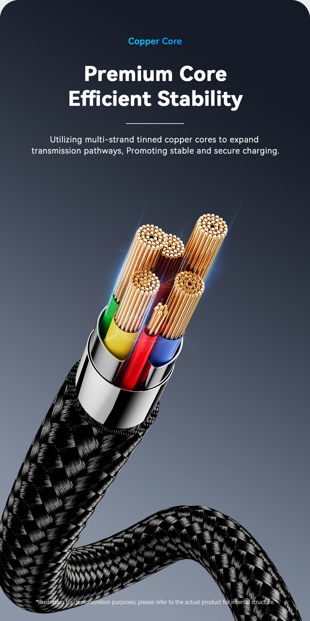 USB A To USB C 2 In 1 Micro Charging Cable 40W 1.2m ES-X60 Series