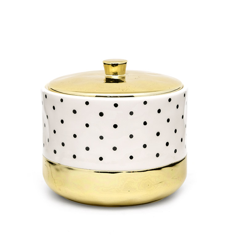 Modern Airtight Tea Sugar Coffee Food Storage Canister Set With Golden Cover Colorful Ceramic Canisters