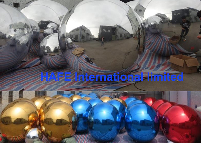Silver Colour 6.5ft Inflatable Mirror Ball For Meeting Decoration