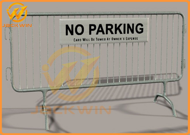 Temporary Flat Feet Galvanized Crowd Control Barrier Iron Tube Customized Size