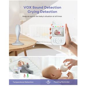  Two Way Audio Baby Sleeping Monitor 2.8 Inch Lcd Split Screen Night Vision Manufactures