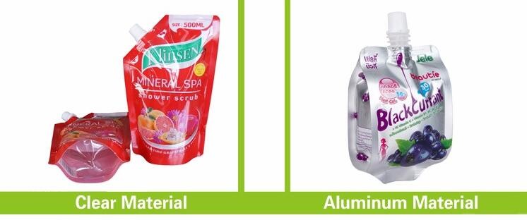 Custom Printing Stand Up 500Ml Reusable Plastic Spout Bag for Jucie Packing