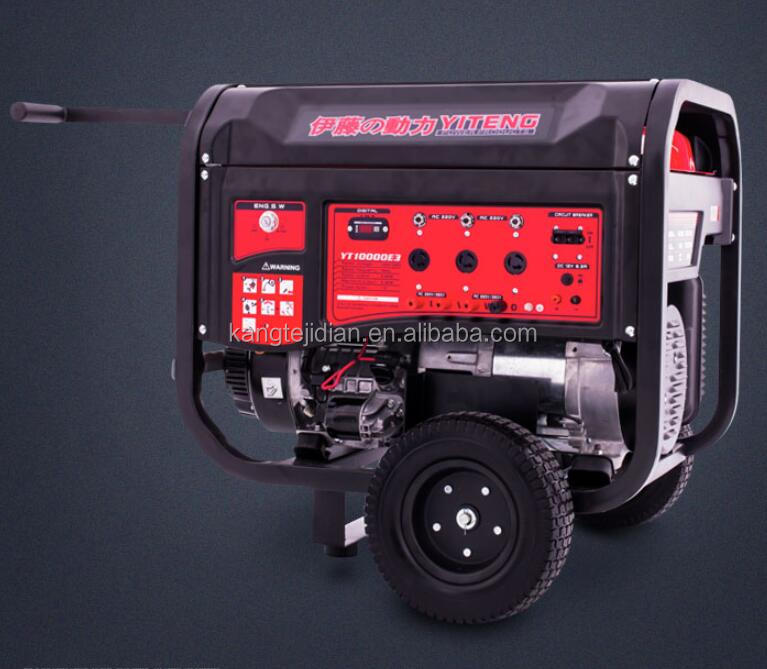YT10000E 9KW Gasoline Generator Rated Voltage 220v/380 Rated Current 36A and Durable