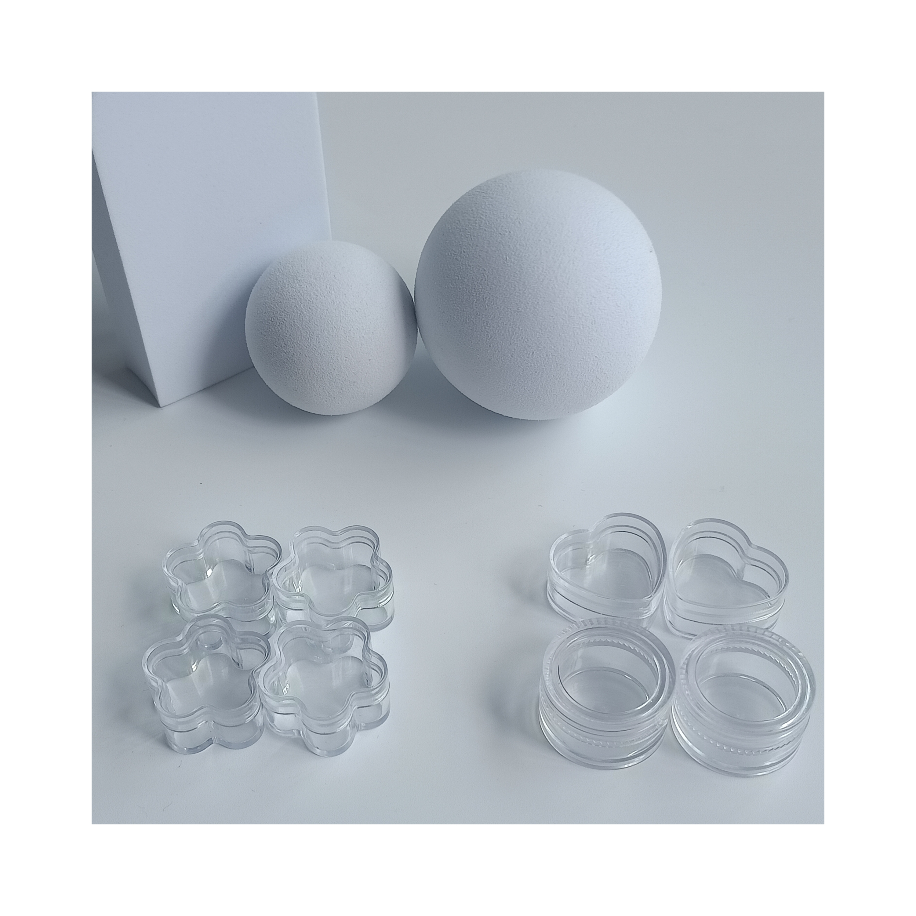 PS Base Material 4ml Mini Cream Jar with Lid Portable Plastic Clear Jar Flower Shape