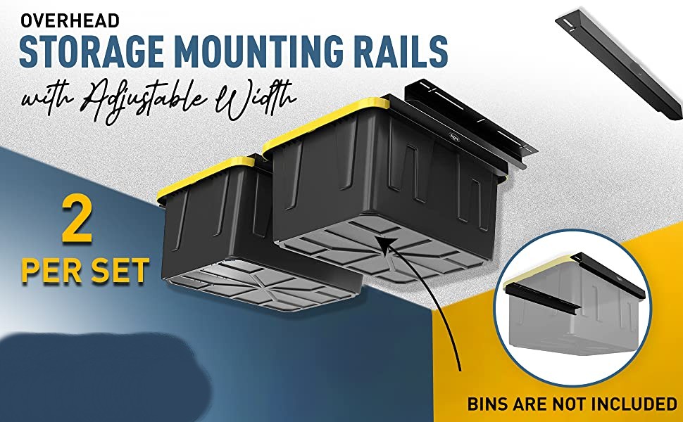 Adjustable Width Container Ceiling Mount Storage Rack for Functional Design Holders