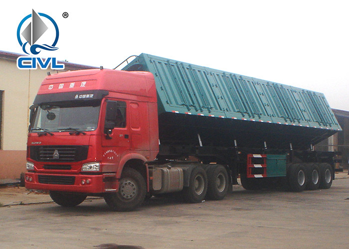3 Axle 40T Container Flat Side Rollover Semi Dump Trailers / Side Dump Trailer