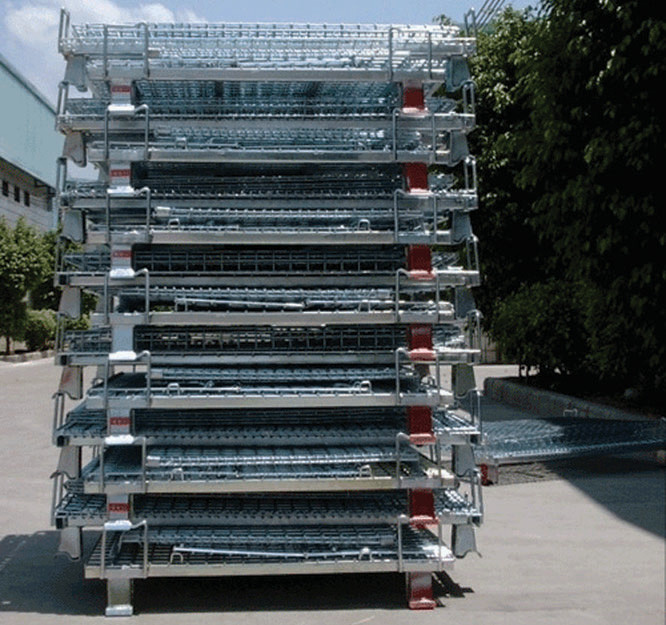 Workshop Metal Wire Mesh Storage Cages Galvanized Surface 800*600*640mm