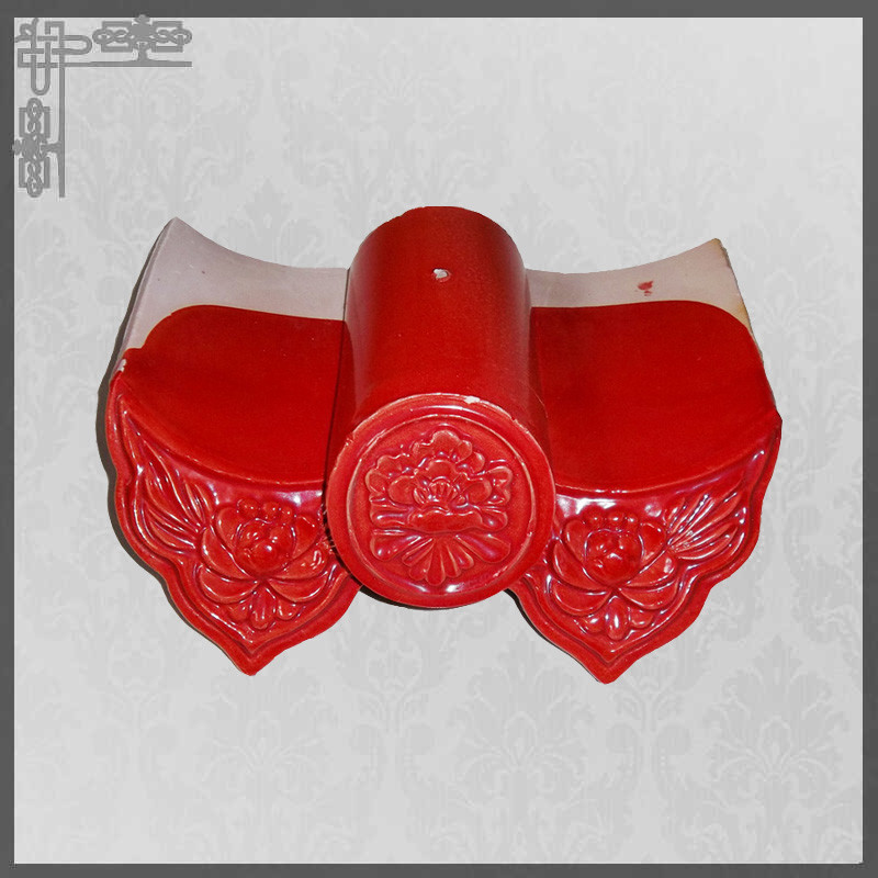 Ancient Chinese style decorative red ceramic roofing tiles