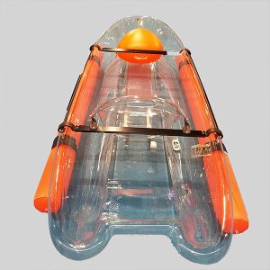 Double Polycarbonate 2 Man Fishing Canoe , See Through Bottom Kayak With Pedals