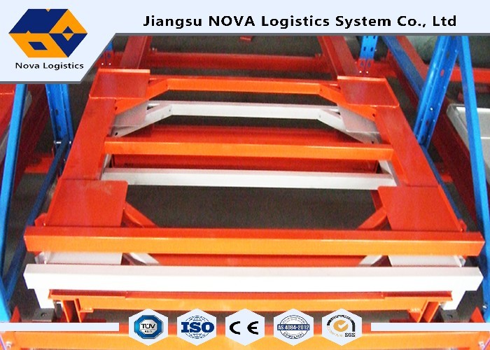 ISO 9001/ 9004 Push Back Pallet Racking Steel Storage Shelving 2 Uprights Frame