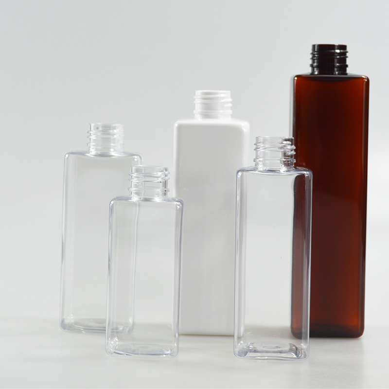 Silk-screen Printing PETG Square Bottles 120ml for Cosmetic Shampoo Lotion Pump Packaging
