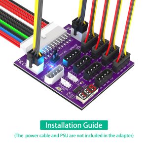 Computer Power Supply ATX 24Pin to 8 x IDE Molex 4Pin and 2 ATX 6Pin Power