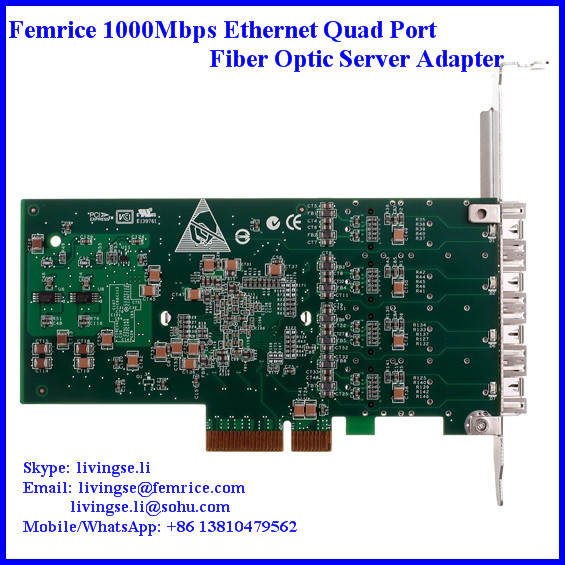 1G 4 Ports Server Network Card, SFP Slot, LC Fiber, 2U&4U Server NIC Cards