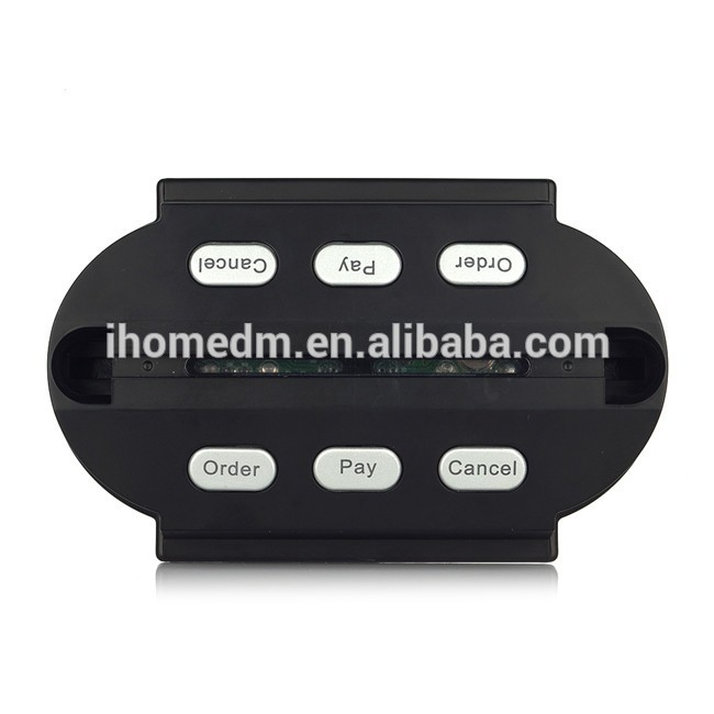 Restaurant high grade logo OEM night light wireless pager system long range call button with menu stand