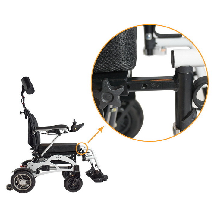 Lightweight Brush Motor Foldable Electric Wheelchair With Rigid PU Tyre
