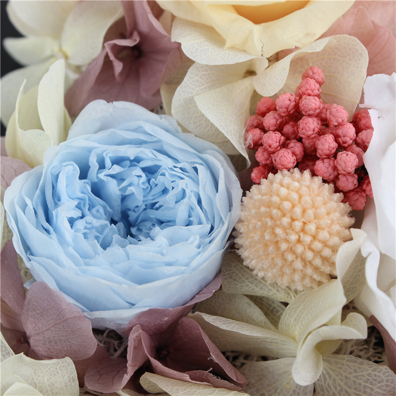 Home Decorative Preserved Rose Gift Box Photo Frame With Bright Color