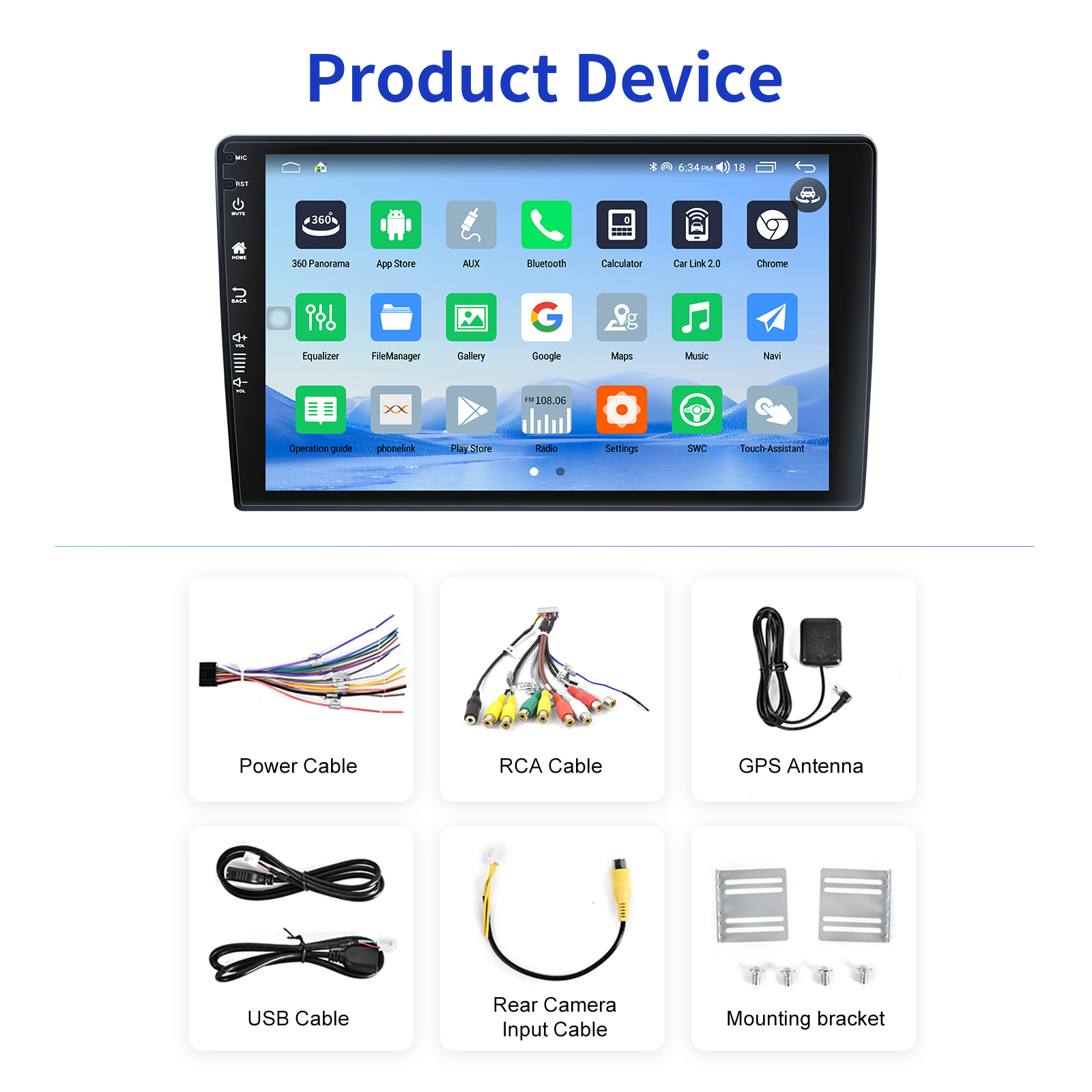 Dashboard Placement 10 Inch 2.5D-IPS Screen Car Radio with Bluetooth and Navigation GPS