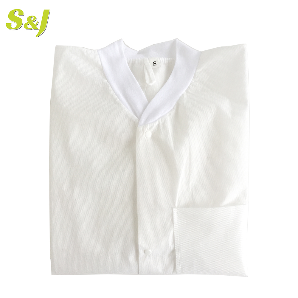 High Quality Non woven Fabric Laboratory Coat Lab Coat Jacket Disposable Lab Coat White