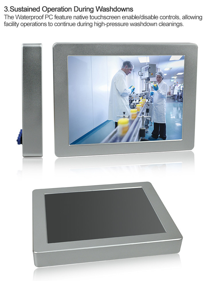 10.4" Led Medical Panel Pc , FCC IP68 IP69K Touch Panel Computer