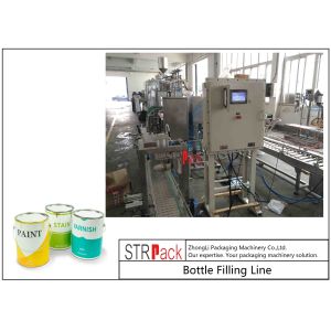Industrial Automatic Liquid Filling Line With Piston Filling Machine And