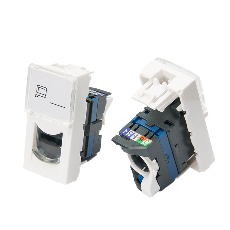 Female RJ45 Modular Jack 45*22.5 UTP CAT6 Single CAT6A Module 76571 Keystone Jack