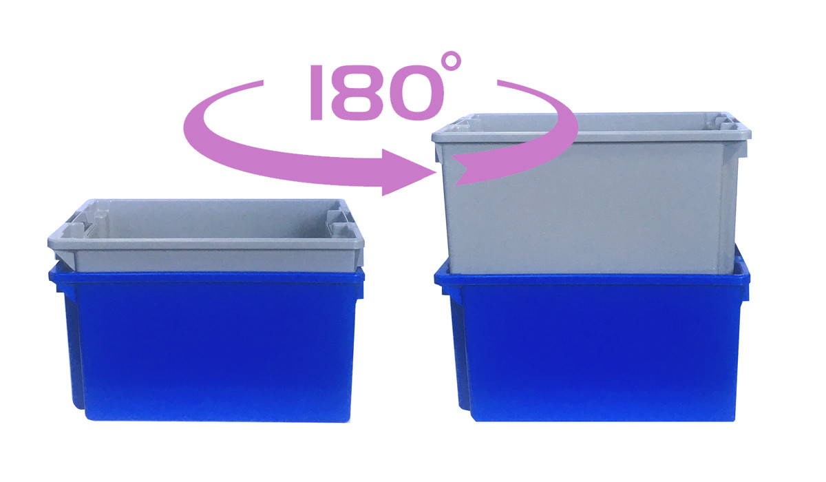 600x400x300mm Plastic Storage Crates Rectangular Solid Nestable Crate Moving TurnoverTotes