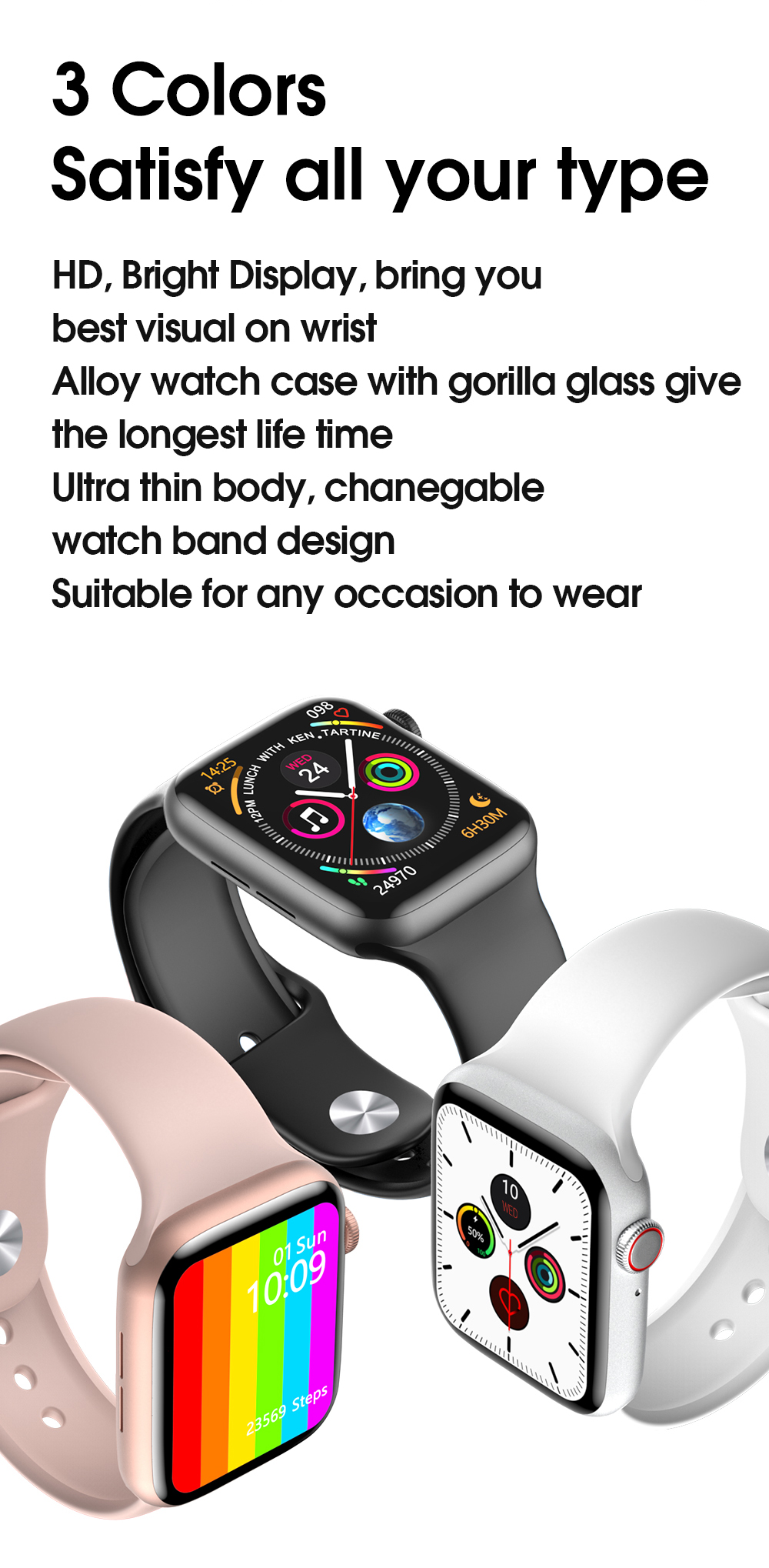 Shenzhen Electronic Smart Watch Manufacturer Heart Rate Oxygen Blood Pressure Wristband
